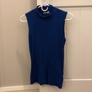 Blue turtleneck tank